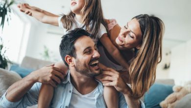 happy family at home