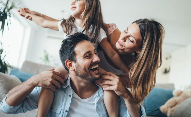 happy family at home