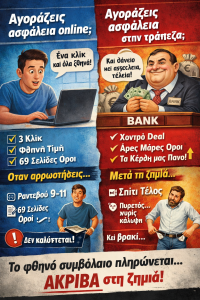 Αγόρασε ασφάλεια από την τράπεζα… για να κοιμάται ήσυχη αυτή, όχι εσύ xioumor trapezes