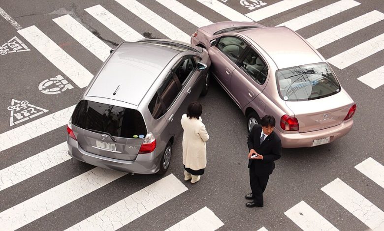 Japanese car accident blur