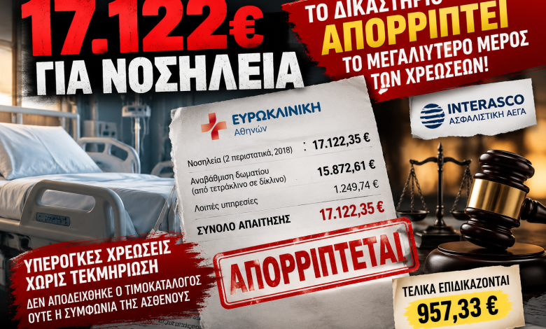 17.122 ΕΥΡΩ ΓΙΑ ΝΟΣΗΛΕΙΑ — ΤΟ ΔΙΚΑΣΤΗΡΙΟ ΑΠΟΡΡΙΠΤΕΙ ΤΟ ΜΕΓΑΛΥΤΕΡΟ ΜΕΡΟΣ ΤΩΝ ΧΡΕΩΣΕΩΝ! 1b34cf5a 9854 4356 9377 ac01d7faf05d